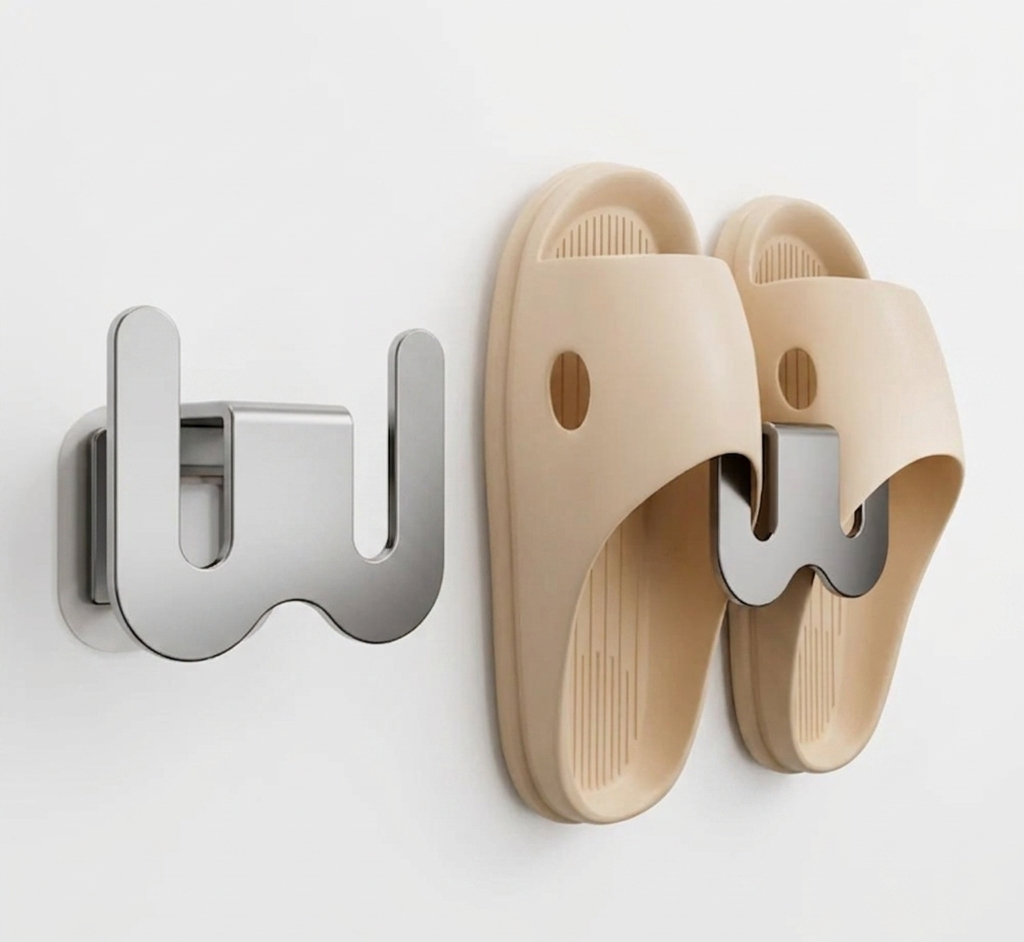 suport papuci baie montat pe perete organizator pentru incaltaminte compact si multifunctional