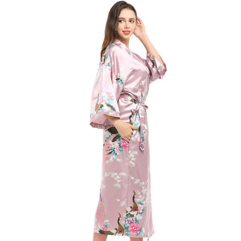 halat dama din satin tip kimono