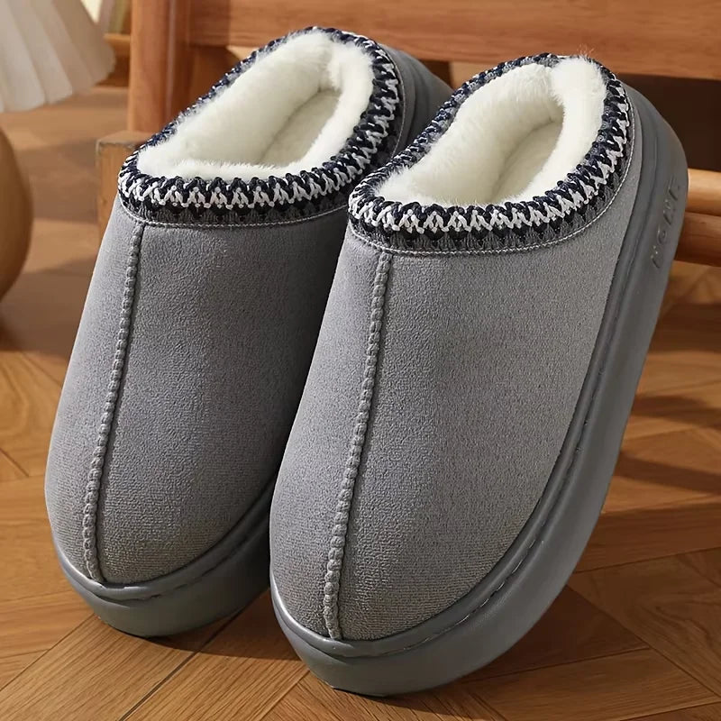 Papuci dama imblaniti de iarna – papuci comozi cu talpa moale pentru interior si exterior