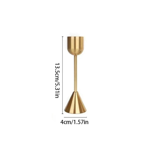 Suport lumanari auriu metalic – elegant pentru masa, nunta si decor evenimente