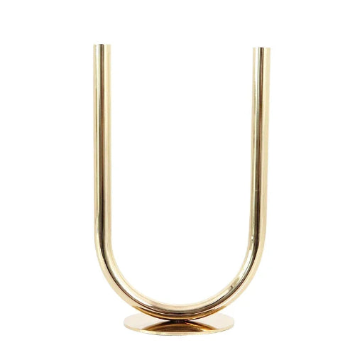 suport lumanare auriu din metal decorativ modern pentru masa si decor elegant interior