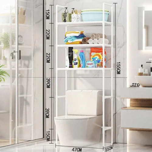 Raft baie peste toaleta 3 niveluri – organizator multifunctional economisire spatiu