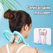 Aparat masaj manual 6 roti pentru gat si spate – relaxare cervicala si reducere tensiune
