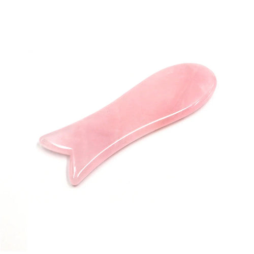 Placa Gua Sha cuart roz ingrijire ten – masaj facial corporal anti-rid, lifting natural