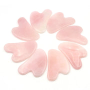 Placa Gua Sha cuart roz natural – masaj facial lifting si drenaj limfatic, relaxare ten