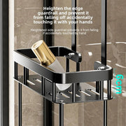 Suport dus fara gaurire – organizator usa sticla cu raft si suport prosop, inox, reglabil