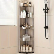 Raft organizator baie 5 niveluri cu roti – carucior depozitare multifunctional bucatarie, reglabil