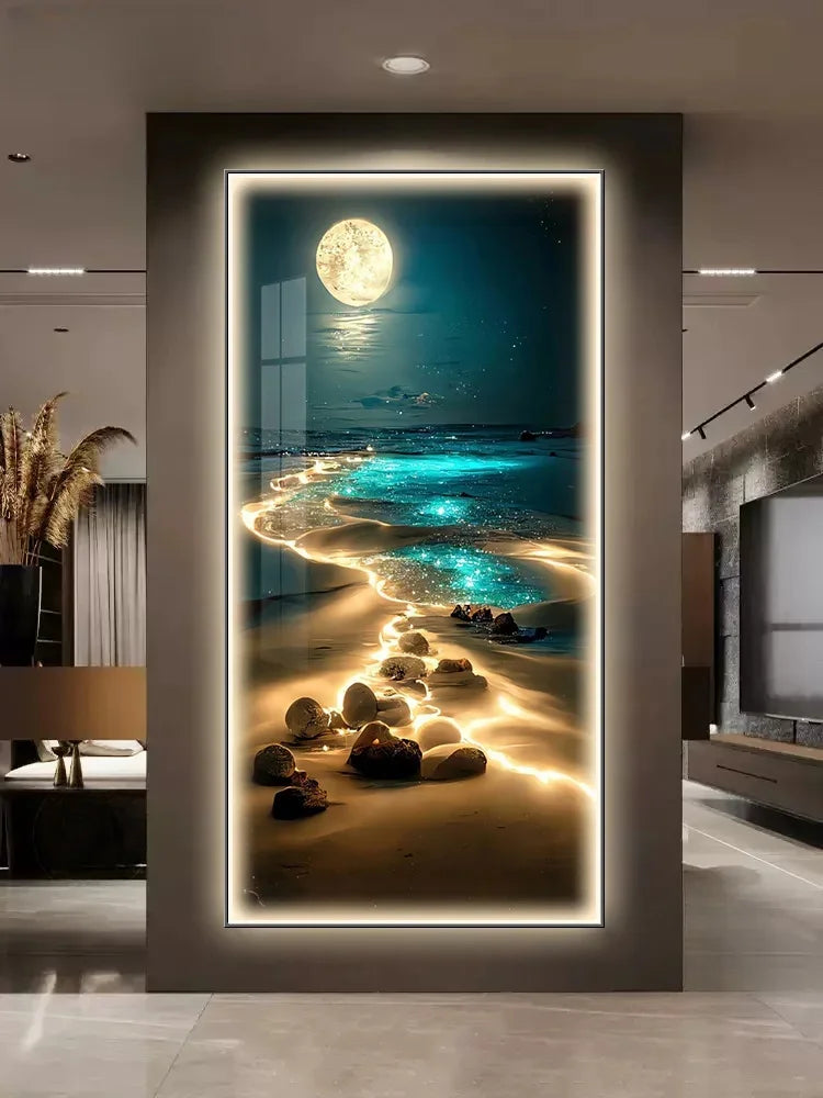 Aplica LED perete cu tablou abstract – decor modern pentru living, hol si dining