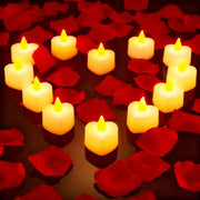 set lumanari led cu petale de trandafir pentru decor romantic aniversare sau cerere in casatorie