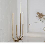Suport lumanare auriu metal – decorativ modern pentru masa si decor elegant