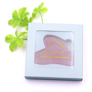 Placa Gua Sha cuart roz natural – masaj facial lifting si drenaj limfatic, relaxare ten