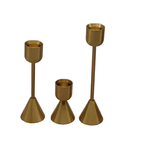 suport lumanari auriu metalic elegant pentru nunta masa festiva si decor interior modern