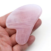 Placa Gua Sha cuart roz natural – masaj facial lifting si drenaj limfatic, relaxare ten
