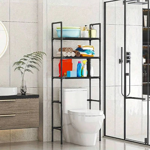 Raft baie peste toaleta 3 niveluri – organizator multifunctional economisire spatiu