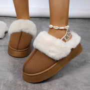 Papuci dama cu platforma din piele intoarsa – sandale casual confortabile pentru exterior