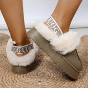 Papuci dama cu platforma din piele intoarsa – sandale casual confortabile pentru exterior