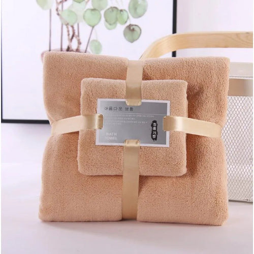 Set 2 prosoape baie super absorbante coral velvet – moi si pufoase pentru casa, hotel si SPA