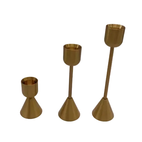 Suport lumanari auriu metalic – elegant pentru masa, nunta si decor evenimente