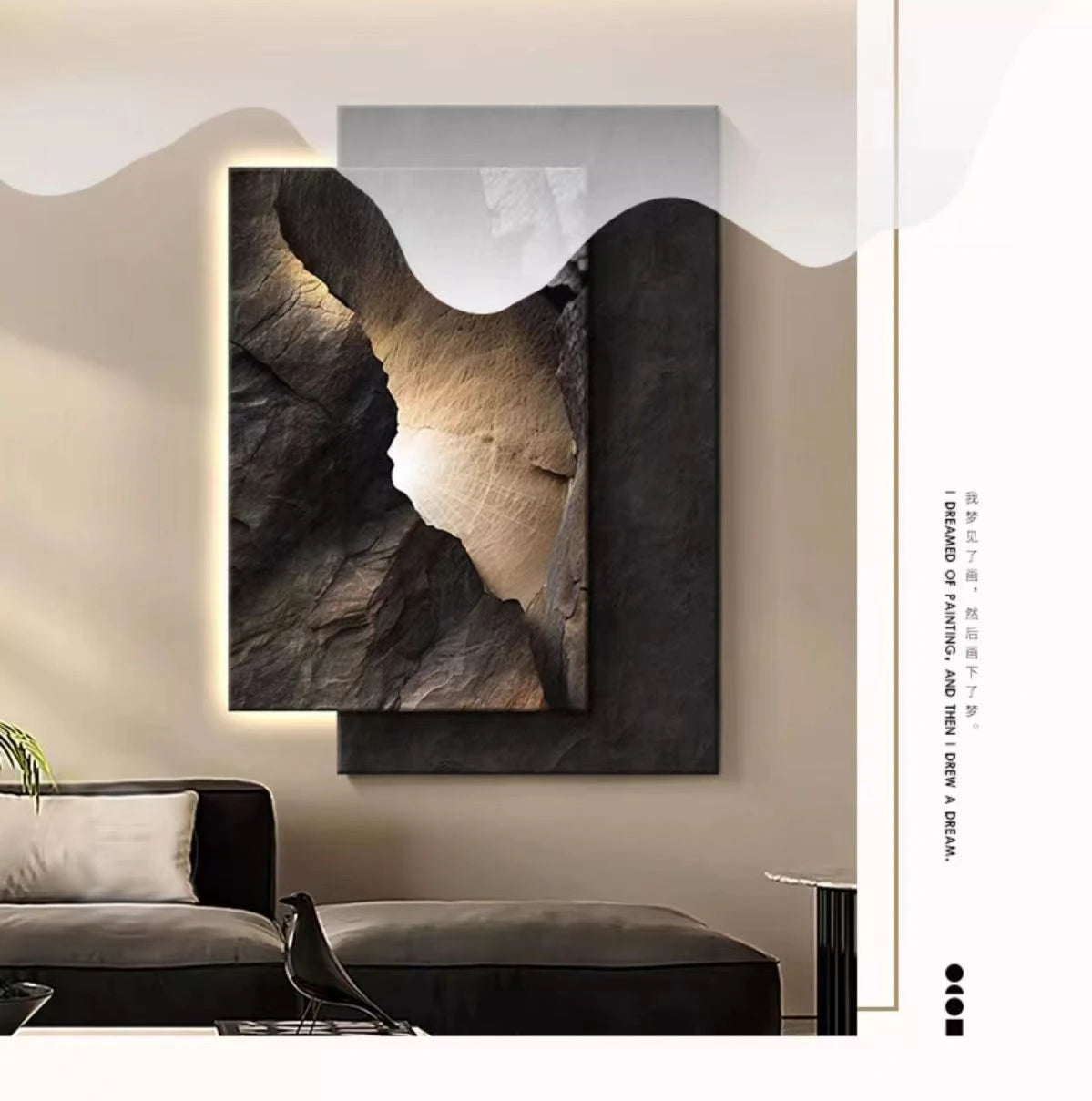 Aplica LED decorativa cu efect tablou – lampa perete moderna pentru living, hol si dormitor