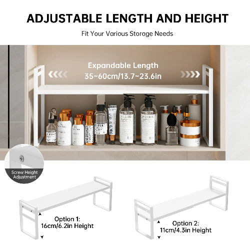 Organizator dulap baie reglabil metalic – suport depozitare cosmetice si accesorii