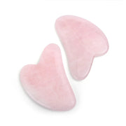 Placa Gua Sha cuart roz forma inima – masaj facial lifting, drenaj limfatic, relaxare