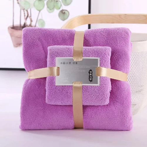 Set 2 prosoape baie super absorbante coral velvet – moi si pufoase pentru casa, hotel si SPA