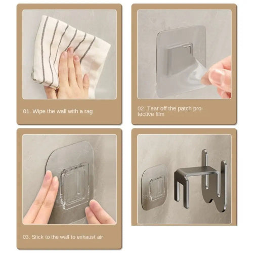 Suport papuci baie perete fara gaurire – organizator incaltaminte multifunctional, inox