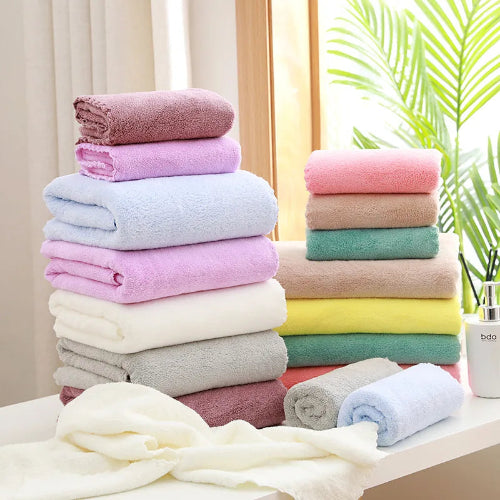Set 2 prosoape baie super absorbante coral velvet – moi si pufoase pentru casa, hotel si SPA