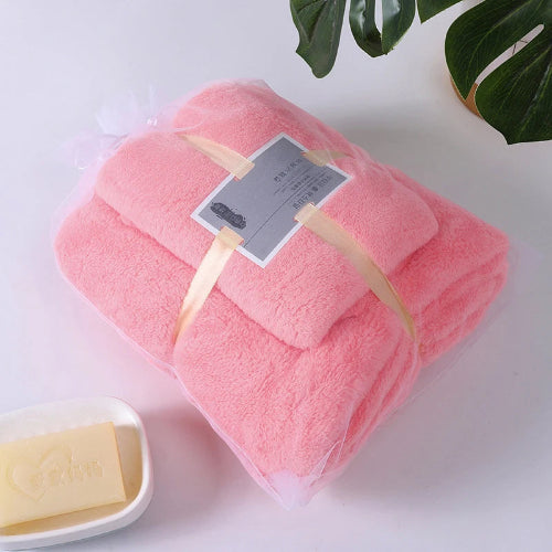 Set 2 prosoape baie super absorbante coral velvet – moi si pufoase pentru casa, hotel si SPA