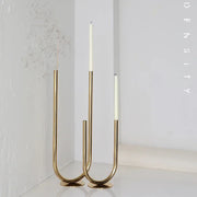 Suport lumanare auriu metal – decorativ modern pentru masa si decor elegant