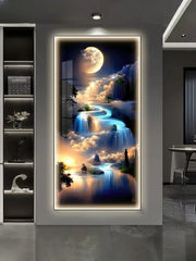 Aplica LED perete cu tablou abstract – decor modern pentru living, hol si dining