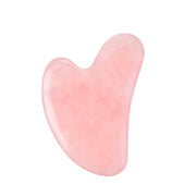 Placa Gua Sha cuart roz forma inima – masaj facial lifting, drenaj limfatic, relaxare