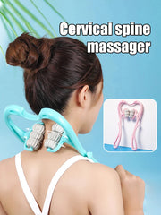 Aparat masaj manual 6 roti pentru gat si spate – relaxare cervicala si reducere tensiune