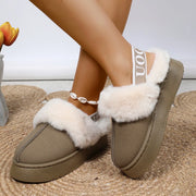 Papuci dama cu platforma din piele intoarsa – sandale casual confortabile pentru exterior