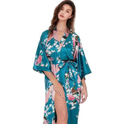Halat dama satin kimono cu buzunare – elegant pentru mireasa si domnisoare de onoare