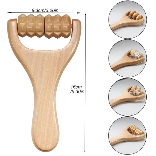 Rola masaj lemn pentru corp – trigger point gat, spate, picioare si relaxare