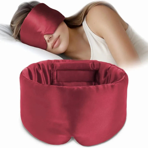 masca de dormit din matase de dud 100% fara presiune pentru somn confortabil si protectia pielii