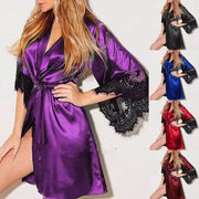 halat dama satin cu dantela florala rochie de noapte eleganta si confortabila pentru acasa