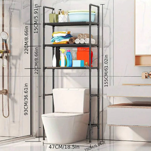 Raft baie peste toaleta 3 niveluri – organizator multifunctional economisire spatiu