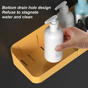 Raft organizator baie bucatarie fara gaurire – suport perete cosmetice si condimente, inox