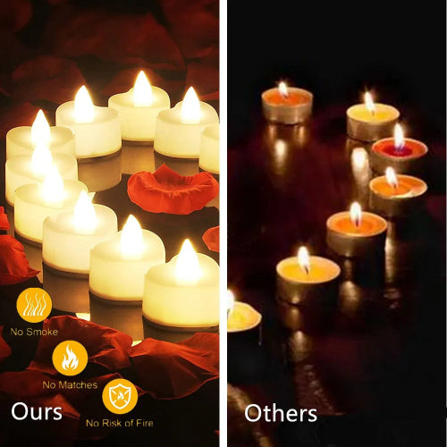 Set lumanari LED petale trandafir – lumina calda decor romantic si evenimente speciale