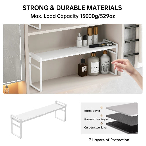 Organizator dulap baie reglabil metalic – suport depozitare cosmetice si accesorii