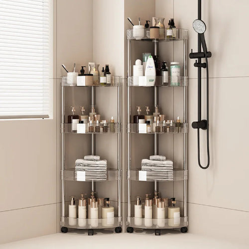 raft organizator baie cu 5 niveluri tip carucior pentru depozitare cosmetice si produse casa