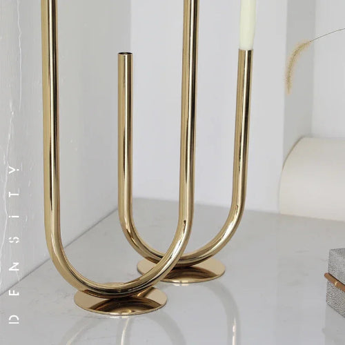 Suport lumanare auriu metal – decorativ modern pentru masa si decor elegant