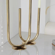 Suport lumanare auriu metal – decorativ modern pentru masa si decor elegant