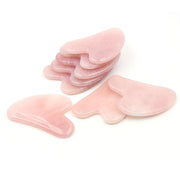 Placa Gua Sha cuart roz natural – masaj facial lifting si drenaj limfatic, relaxare ten