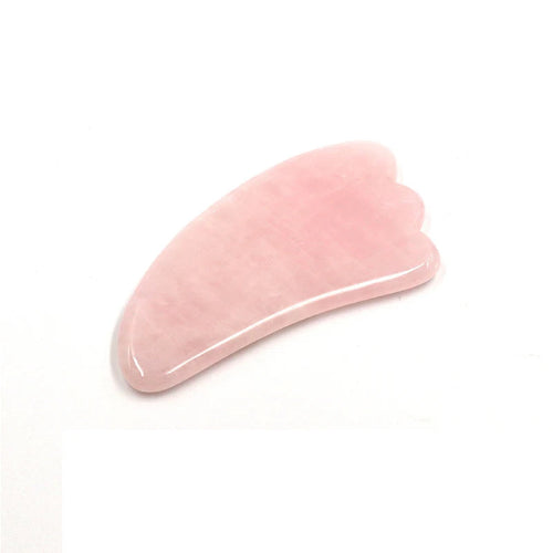 Placa Gua Sha cuart roz ingrijire ten – masaj facial corporal anti-rid, lifting natural