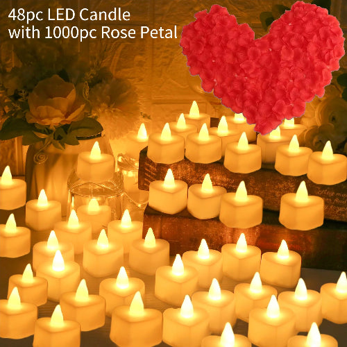 Set lumanari LED petale trandafir – lumina calda decor romantic si evenimente speciale