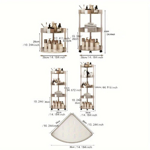 Raft organizator baie 5 niveluri cu roti – carucior depozitare multifunctional bucatarie, reglabil