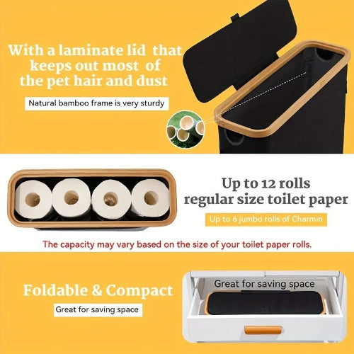 Cos hartie igienica cu capac – organizator baie impermeabil, design modern, plastic premium